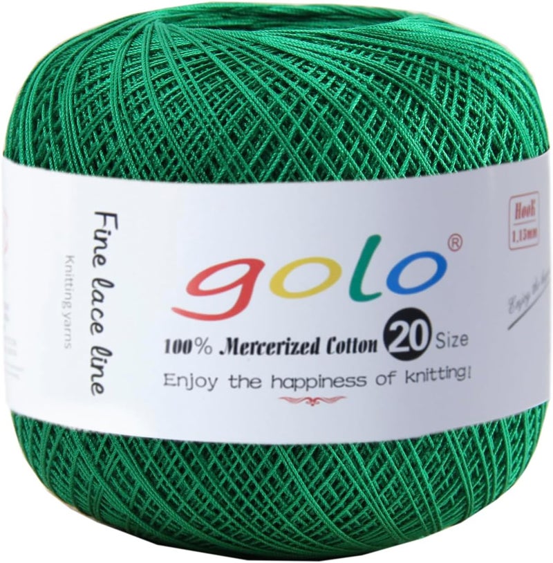 Golo Crochet Thread Size 20 Crochet Yarn Green Yarn 699 - Image 1